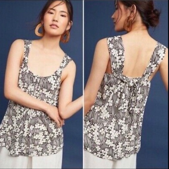 ANTHROPOLOGIE VANESSA VIRGINIA FLORAL KNOTTED TANK